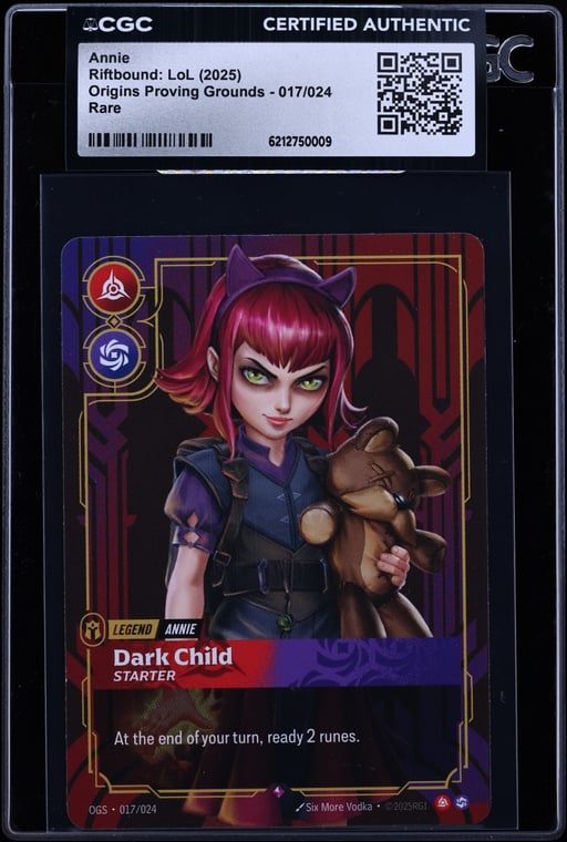2025 Riftbound League Of Legends LoL Origins Proving Grounds Annie #17 CGC AUTH