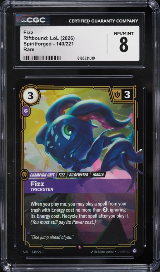 2026 Riftbound League Of Legends Spiritforged Fizz #140 CGC 8 NM-MT
