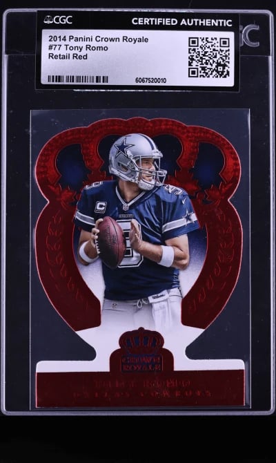 2014 Crown Royale Retail Red Die-Cut Tony Romo /99 #77 CGC AUTH
