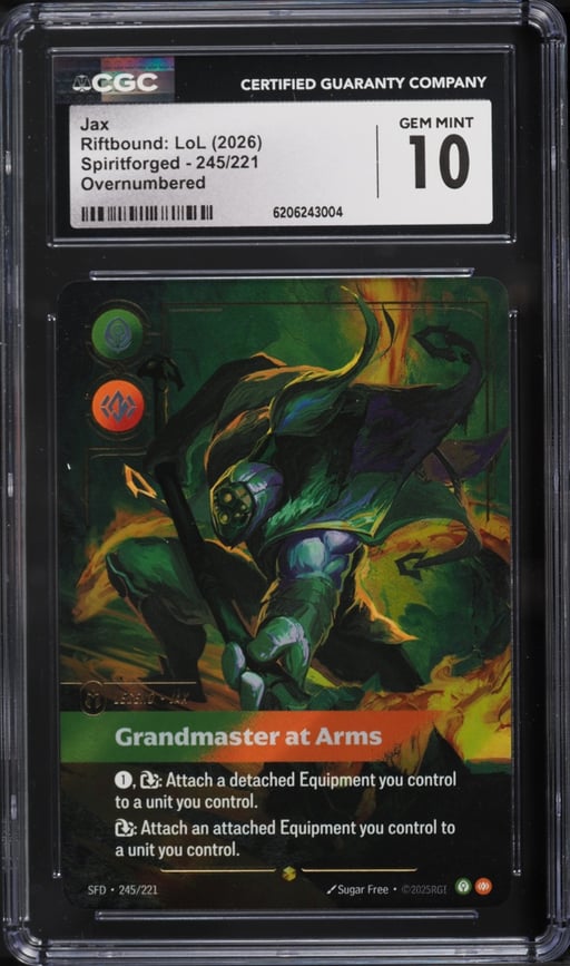 2026 Riftbound League Of Legends LoL Spiritforged Jax #245 CGC 10 GEM MINT