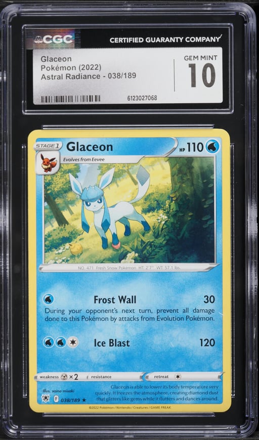 2022 Pokemon Astral Radiance Glaceon #038 CGC 10 GEM MINT