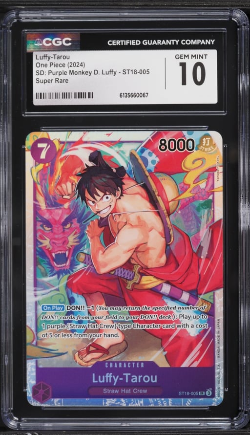 2024 One Piece Japanese SD Purple Monkey D. Luffy SR Luffy-Tarou #ST18-005 CGC 10 GEM MINT