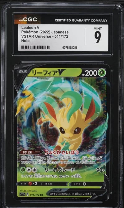 2022 Pokemon Japanese Sword & Shield VSTAR Universe Leafeon V #11 CGC 9 MINT