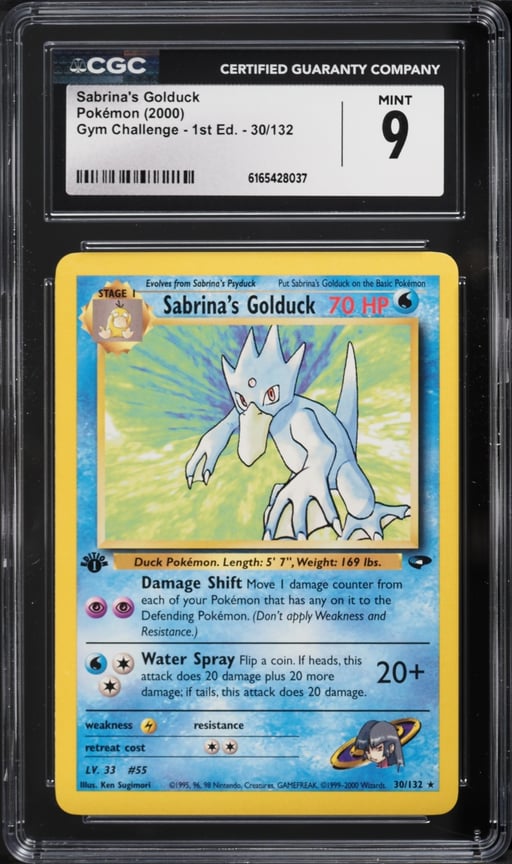 2000 Pokemon Gym Challenge 1st Edition Sabrina's Golduck #30 CGC 9 MINT