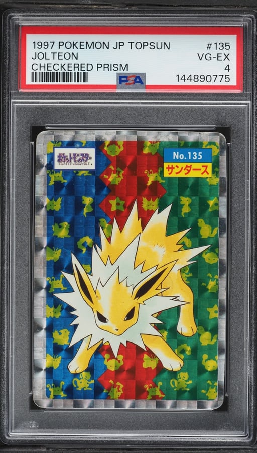 1997 Pokemon Japanese Topsun Checkered Prism Jolteon #135 PSA 4 VGEX