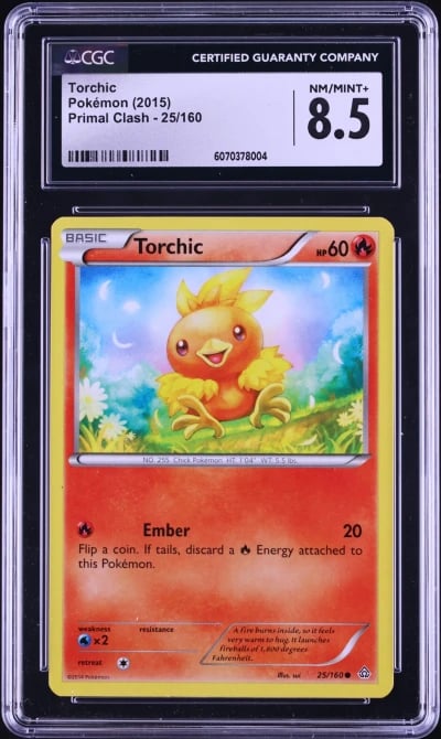 2015 Pokemon XY Primal Clash Torchic #25 CGC 8.5 NM-MT+