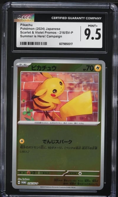 2024 Pokemon Japanese SV Promo Summer Is Here! Pikachu #216 CGC 9.5 MINT+