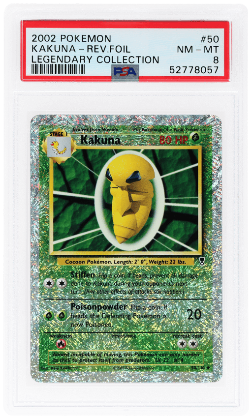 2002 Pokemon Legendary Collection Reverse Foil Kakuna #50 PSA 8