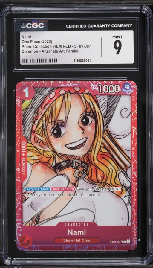2023 One Piece Premium Collection Film Red Alt Art Nami #ST01-007 CGC 9 MINT