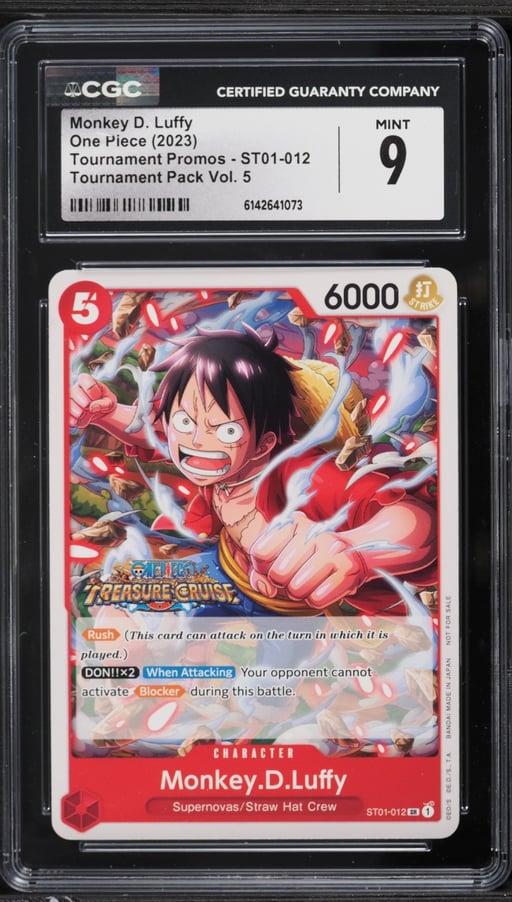 2023 One Piece Promo Tournament Pack Vol. 5 SR Monkey D. Luffy #ST01-012 CGC 9 MINT