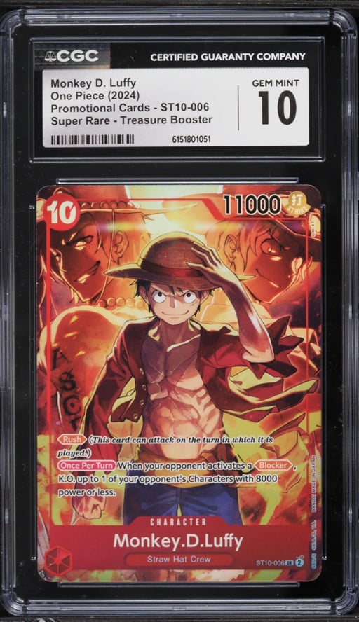 2024 One Piece Promo Treasure Booster SR Monkey D. Luffy #ST10-006 CGC 10 GEM MINT