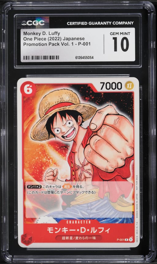 2022 One Piece Japanese Promo Pack Volume 1 Monkey D. Luffy #P-001 CGC 10 GEM MINT