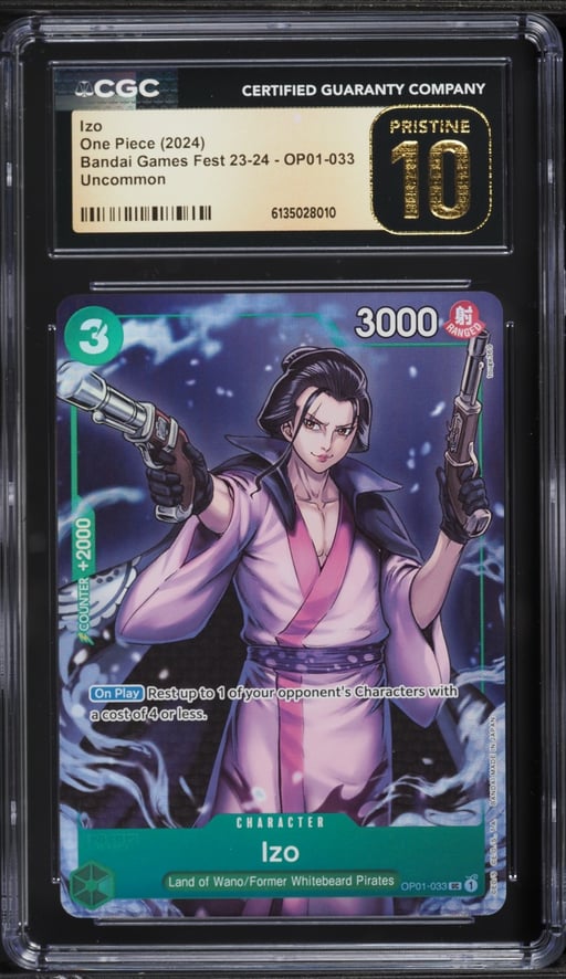 2024 One Piece Bandai Games Fest '23-'24 Izo #OP01-033 CGC 10 PRISTINE