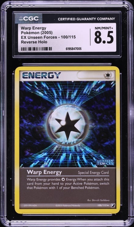 2005 Pokemon EX Unseen Forces Reverse Holo Warp Energy #100 CGC 8.5 NM-MT+
