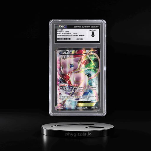 2016 Pokemon XY Black Star Promo Super Premium Collection Mew and Mewtwo Mew Ex #XY126 CGC 8