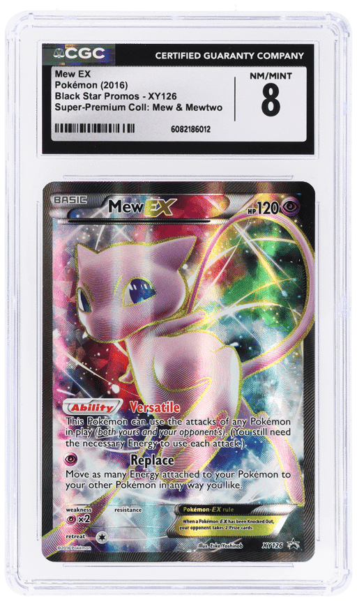 2016 Pokemon XY Black Star Promo Super Premium Collection Mew and Mewtwo Mew Ex #XY126 CGC 8