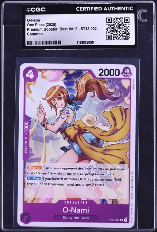 2025 One Piece Premium Booster Best Volume 2 O-Nami #ST18-002 CGC AUTH