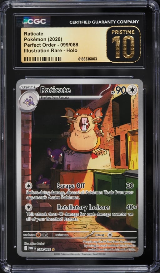 2026 Pokemon Mega Evolution Perfect Order IR Raticate #99 CGC 10 PRISTINE