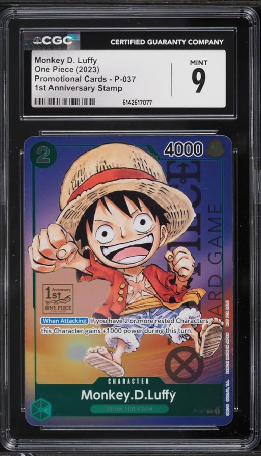 2023 One Piece Promo 1st Anniversary Stamp Alt Art Monkey D. Luffy #P-037 CGC 9 MINT
