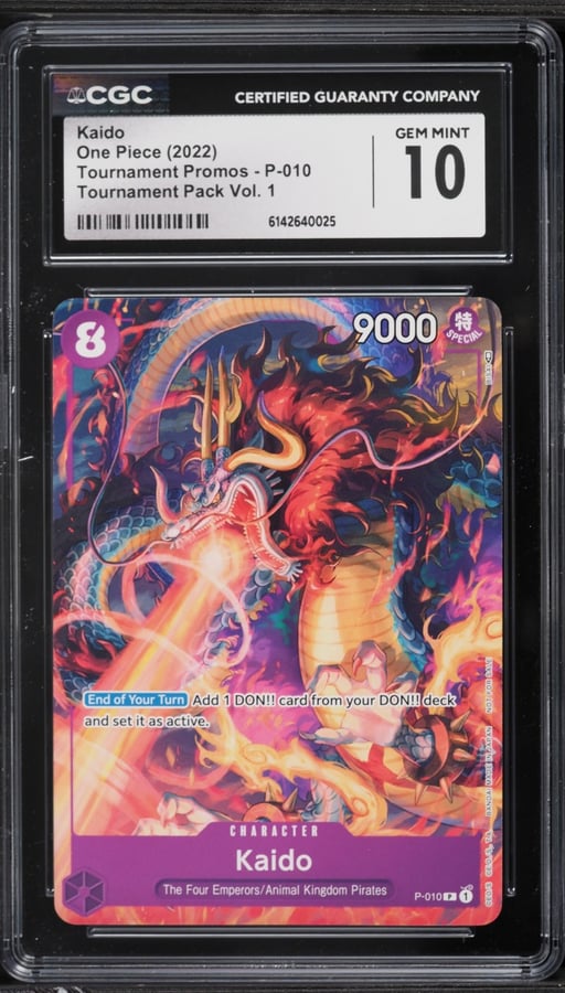2022 One Piece Promo Tournament Pack Vol. 1 Kaido #P-010 CGC 10 GEM MINT