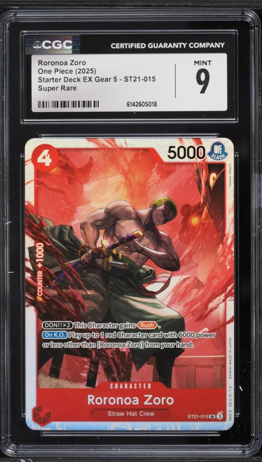2025 One Piece Starter Deck EX Gear 5 SR Roronoa Zoro #ST21-015 CGC 9 MINT