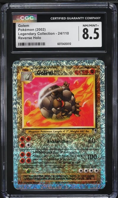 2002 Pokemon Legendary Collection Reverse Holo Golem #24 CGC 8.5 NM-MT+