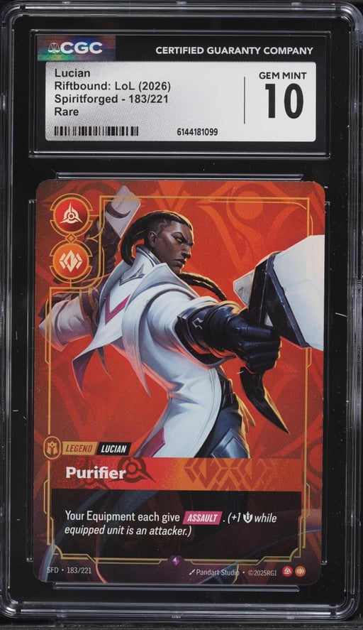 2026 Riftbound League Of Legends LoL Spiritforged Lucian #183 CGC 10 GEM MINT