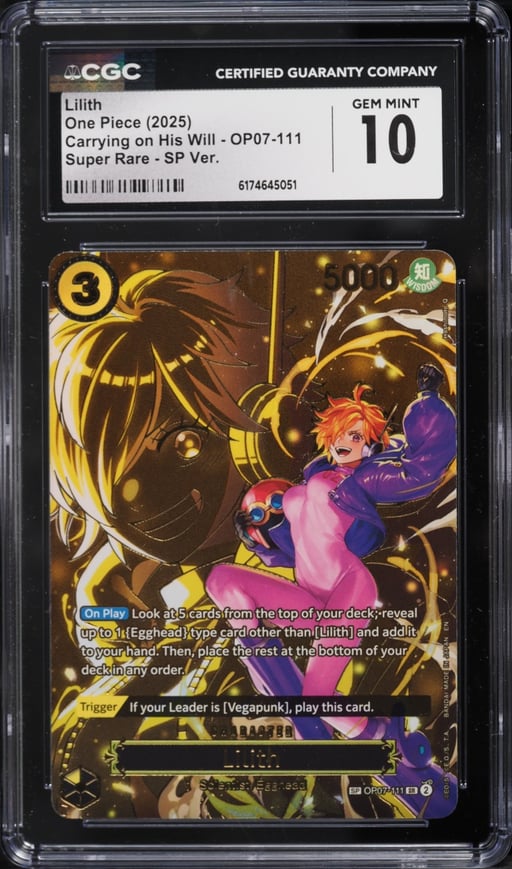 2025 One Piece Carrying On His Will Special Art Lilith #OP07-111 CGC 10 GEM MINT