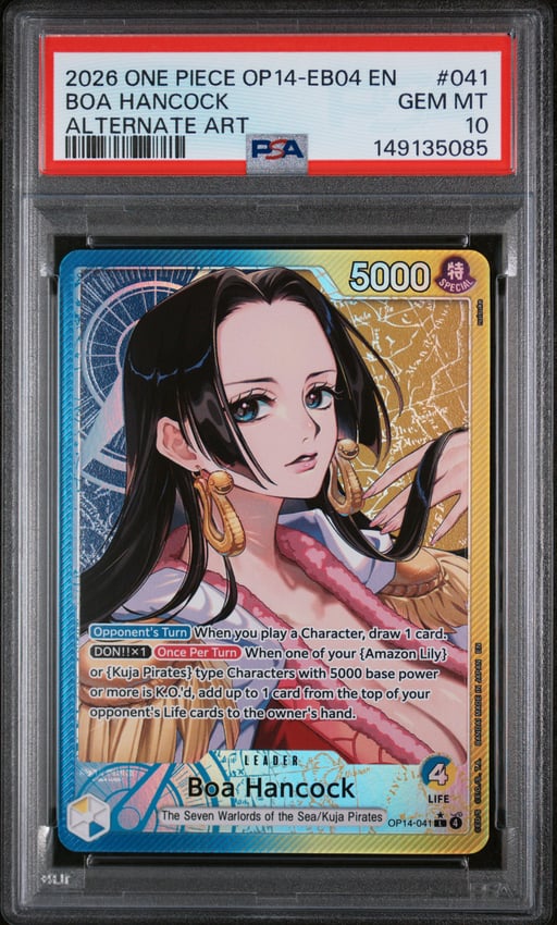 2026 ONE PIECE OP14-EB04-THE AZURE SEA'S SEVEN 041 BOA HANCOCK ALTERNATE ART PSA 10