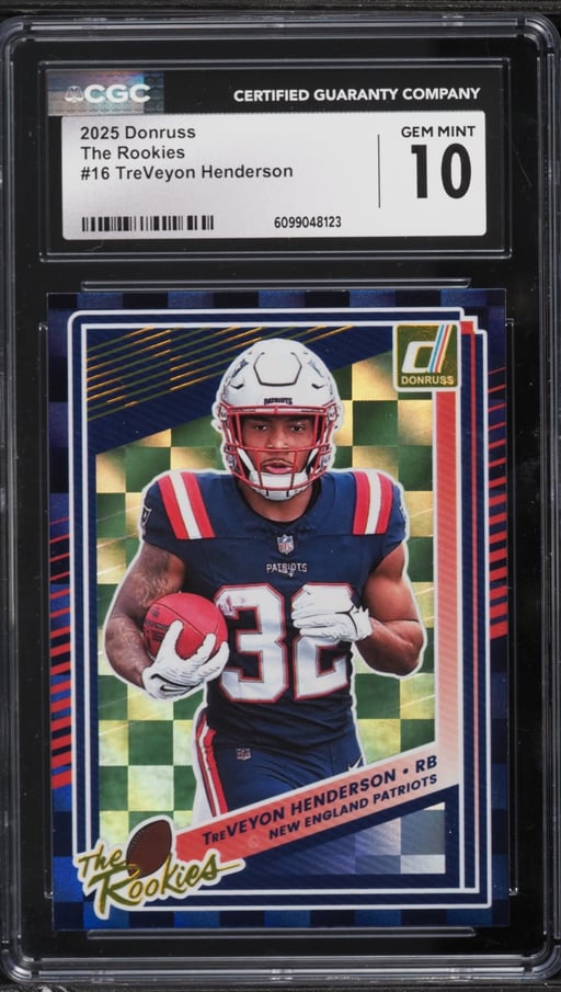 2025 Donruss The Rookies TreVeyon Henderson ROOKIE #16 CGC 10 GEM MINT