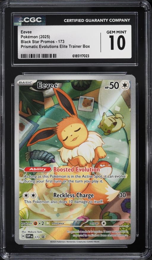2025 Pokemon Scarlet & Violet Promo Prismatic Evolutions ETB Full Art Eevee #173 CGC 10 GEM