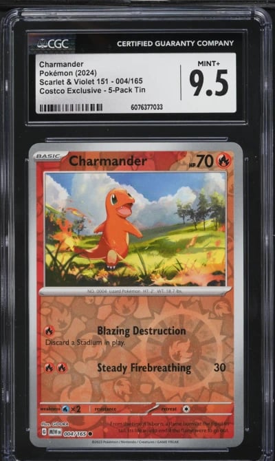 2024 Pokemon Scarlet & Violet 151 Costco Exclusive Charmander #4 CGC 9.5 MINT+