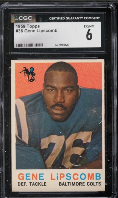 1959 Topps Football Gene Lipscomb #36 CGC 6 EXMT