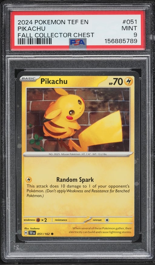 2024 Pokemon Scarlet & Violet Temporal Forces Fall Collector Chest Pikachu #51 PSA 9 MINT