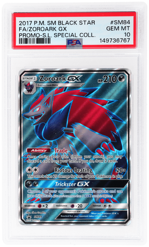 2017 Pokemon Sun and Moon Black Star Promos Special Collection Zoroark Gx #SM84 PSA 10