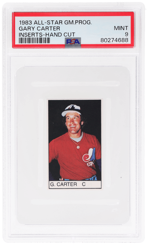 1983 All Star Game Program Inserts Hand Cut Gary Carter PSA 9