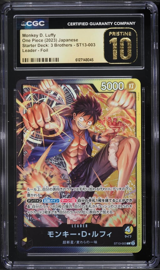 2023 One Piece Japanese Starter Deck 3 Brothers Foil Leader Monkey D. Luffy CGC 10 PRISTINE