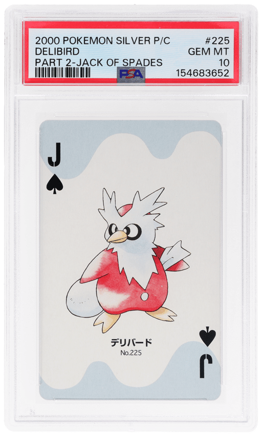2000 Pokemon Silver Version Part 2 Playing Cards Jack of Spades Delibird #225 PSA 10