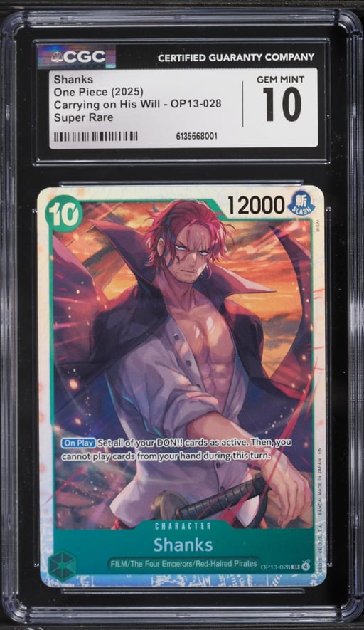 2025 One Piece Carrying On His Will SR Shanks #OP13-028 CGC 10 GEM MINT