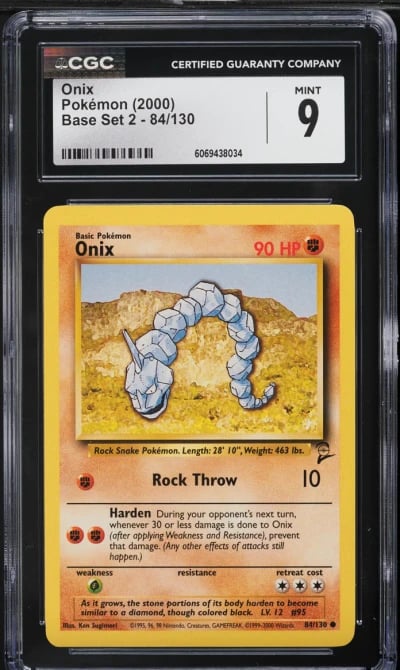 2000 Pokemon Base Set 2 Onix #84
