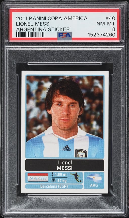 2011 Panini Copa America Argentina Lionel Messi #40 PSA 8 NM-MT