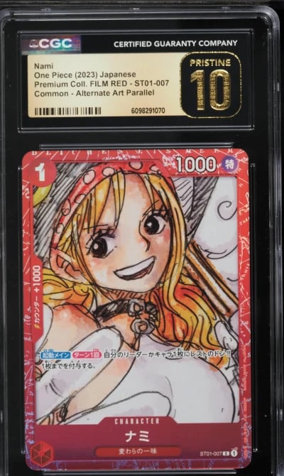 2023 One Piece Japanese Premium Film Red Alt Art Nami #ST01-007 CGC 10 PRISTINE