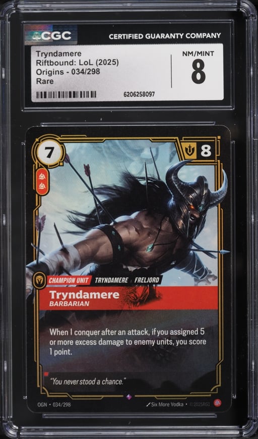 2025 Riftbound League Of Legends LoL Origins Tryndamere #34 CGC 8 NM-MT