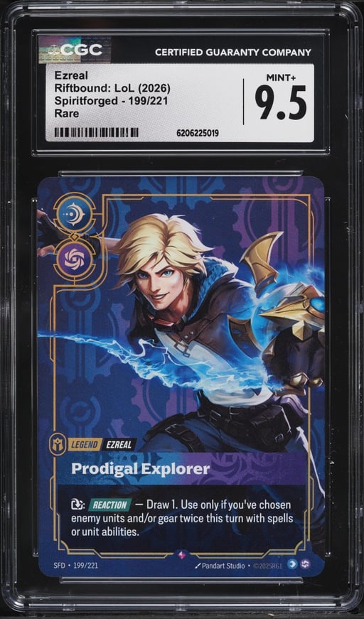 2026 Riftbound League Of Legends LoL Spiritforged Ezreal #199 CGC 9.5 MINT+