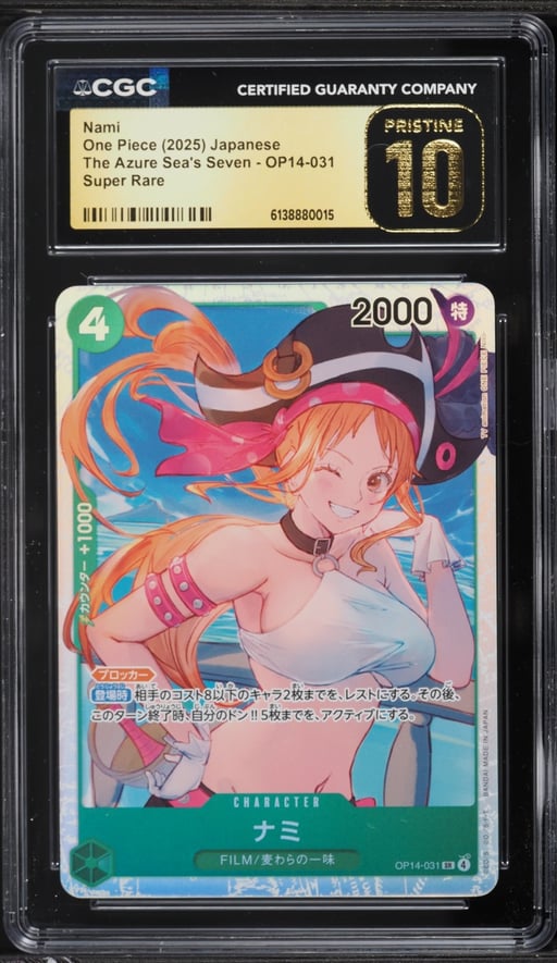 2025 One Piece Japanese The Azure Sea's Seven SR Nami #OP14-031 CGC 10 PRISTINE