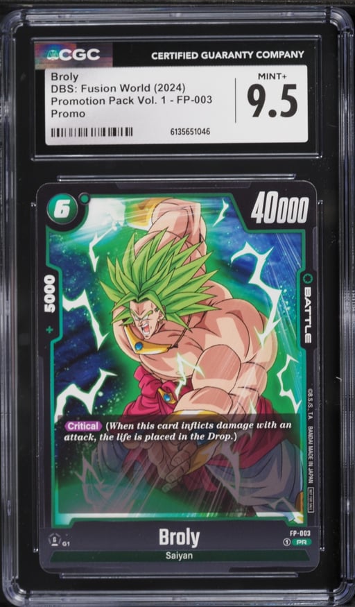 2024 DBS: Fusion World Promotion Pack Vol. 1 Broly #FP-003 CGC 9.5 MINT+