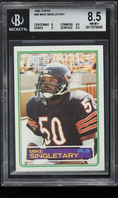 1983 Topps Football Mike Singletary ROOKIE #38 BGS 8.5 NM-MT+