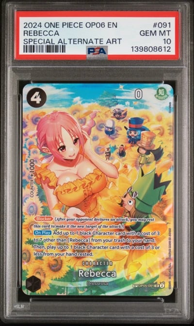 2024 ONE PIECE OP06-WINGS OF THE CAPTAIN 091 REBECCA SPECIAL ALTERNATE ART PSA 10