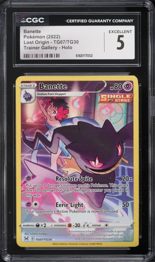 2022 Pokemon Sword & Shield Lost Origin Trainer Gallery CHR Banette #TG07 CGC 5 EX
