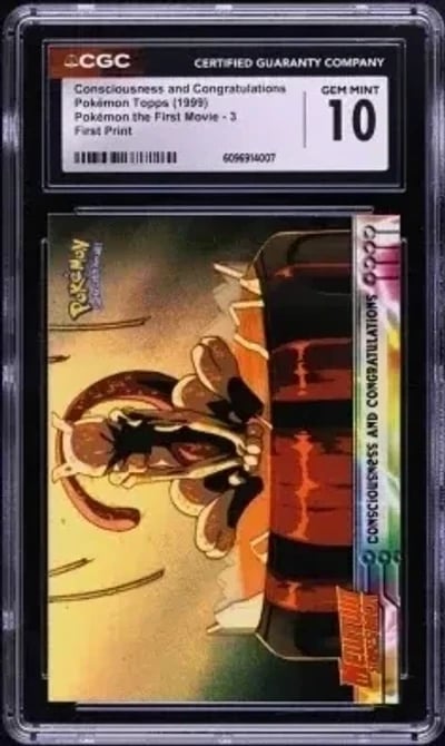 1999 Topps Pokemon The First Movie Consciousness & Congratulations CGC 10 GEM MINT